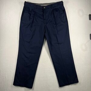 Haggar Clothing Men Classic Fit Premium No Iron Khaki Pants Navy Blue 36x29